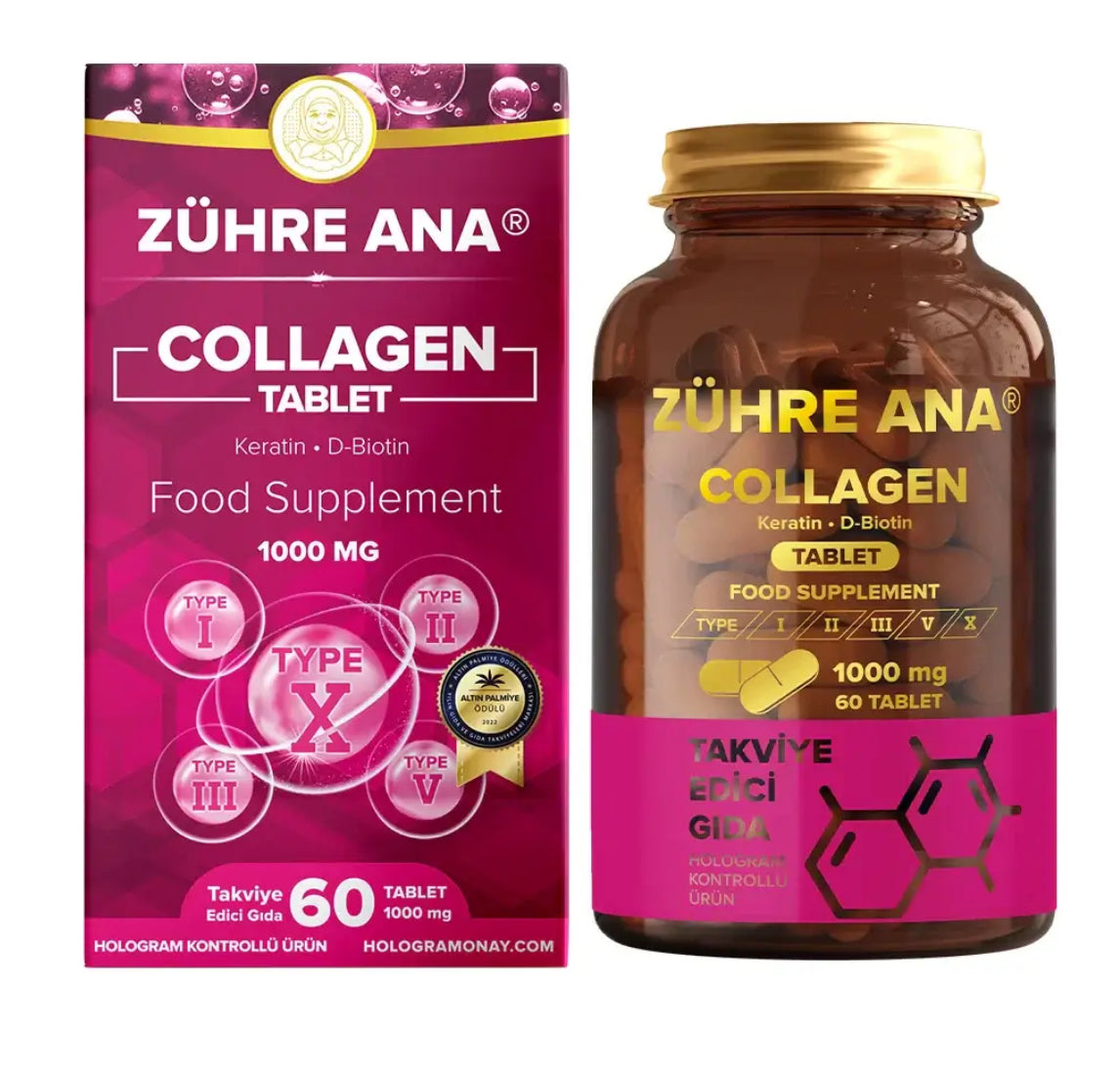 Kollagen Kapseln (Collagen Tablet) – Zühre Ana – 60 Kapseln 1000 mg hochdosiert
