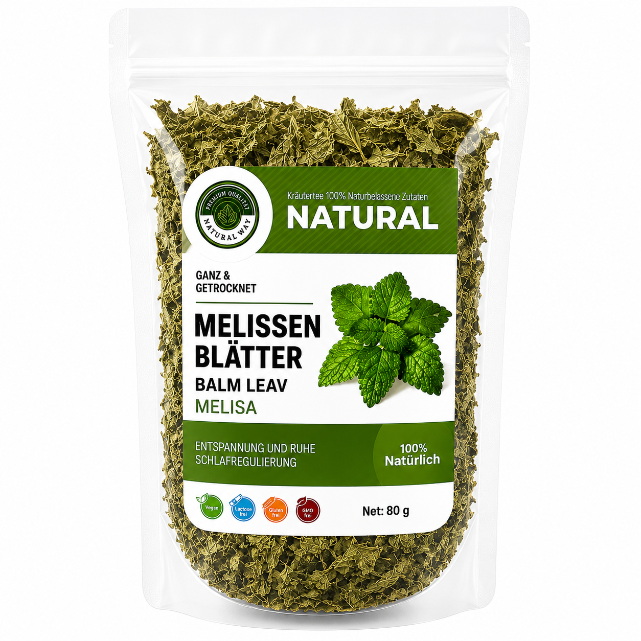 Melissen Blätter Tee (Melisa Cay) 80 g - Natural Welt – 100 % Natur
