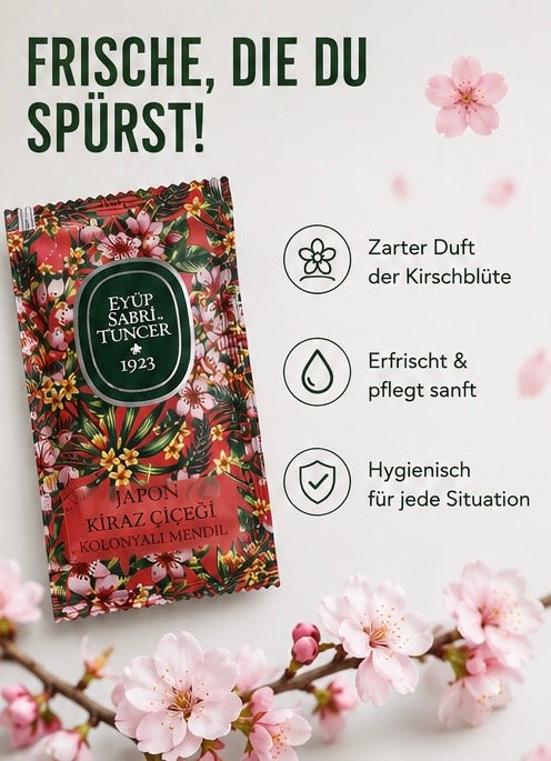 Eyüp Sabri Tuncer Erfrischungstücher Kirschblüte (Kolonya Mendil Kiraz) 150 Stück