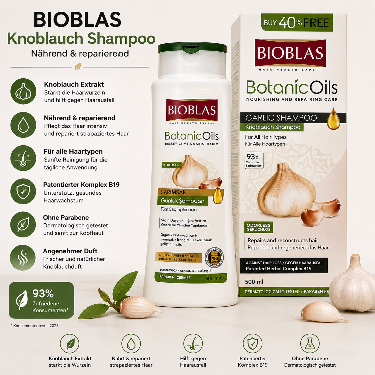 Bioblas Weißer-Knoblauch-Shampoo – geruchlos