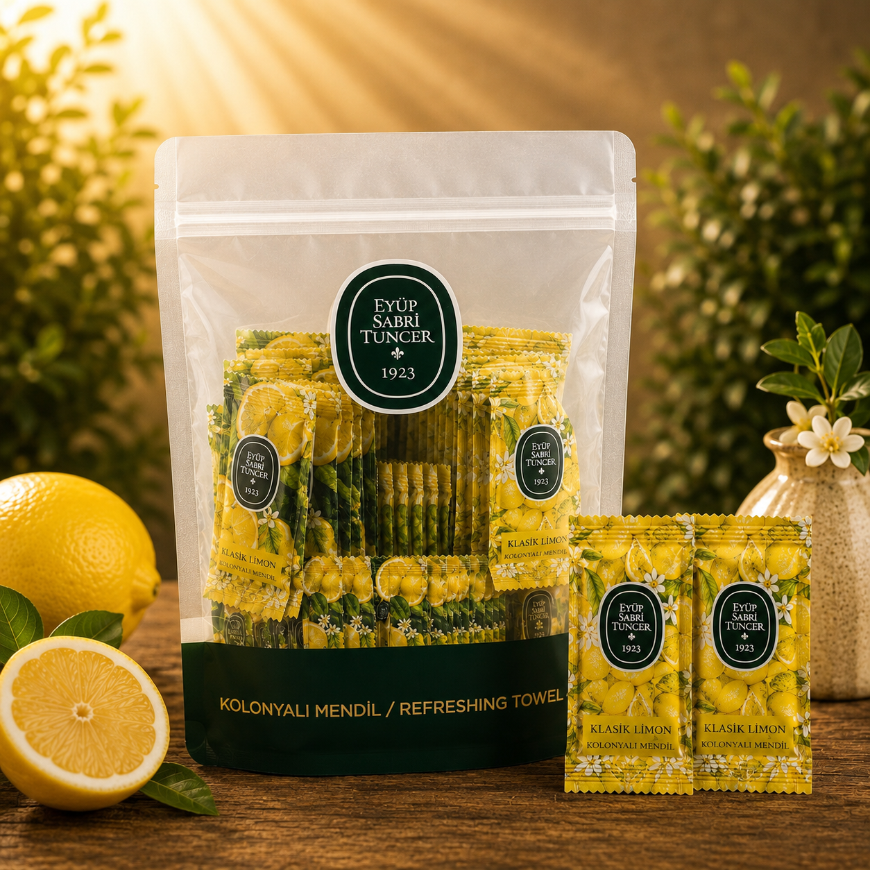 Eyüp Sabri Tuncer Erfrischungstücher Zitrone (Kolonya Mendil Limon) 150 Stück