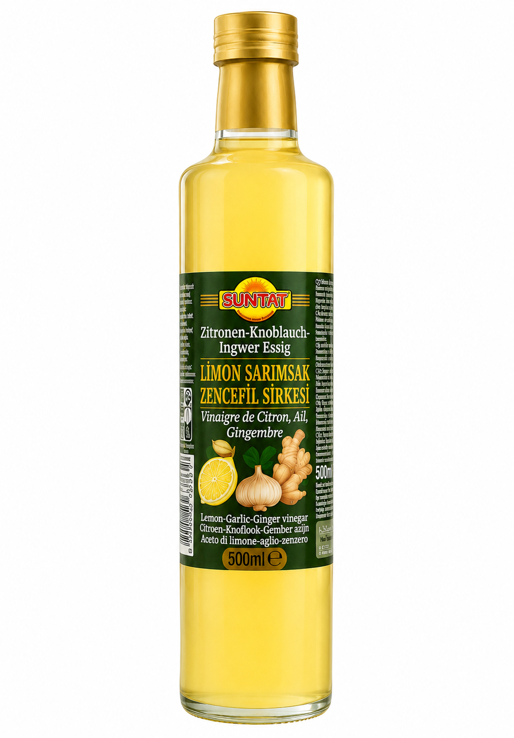 Zitrone, Knoblauch & Ingwer Essig (Limon Sarmisak & Zencefil Sirkesi) - Suntat - 500 ml – Kräuteressig Traditionell