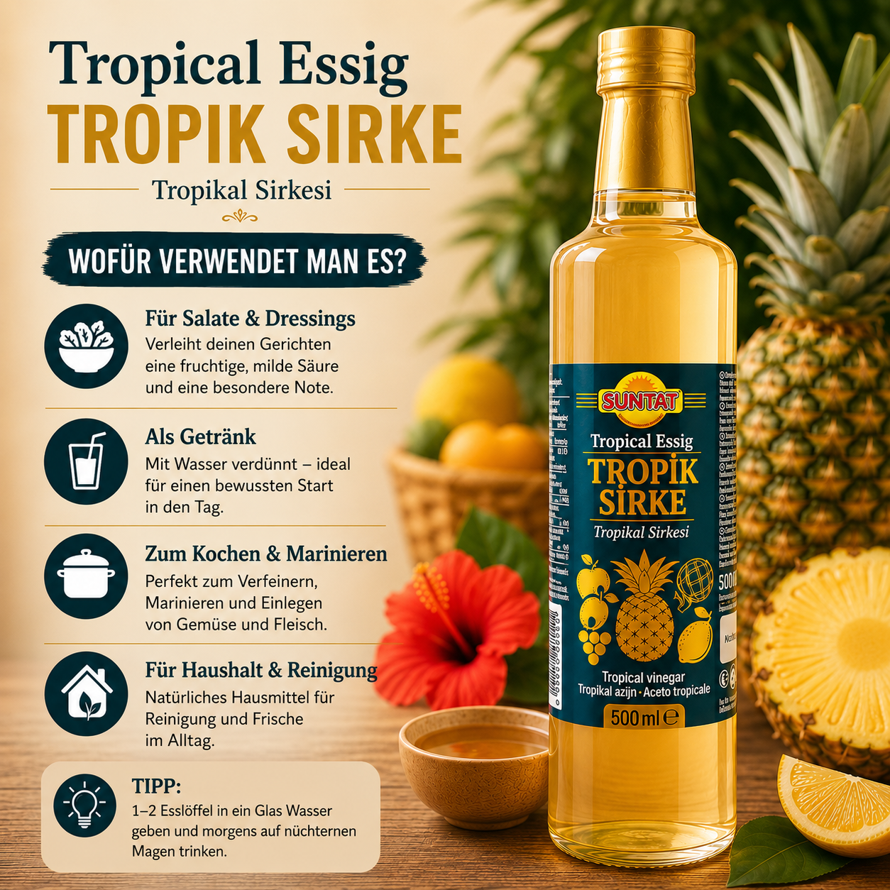 Tropical Essig (Tropik Sirkesi) - Suntat - 500 ml