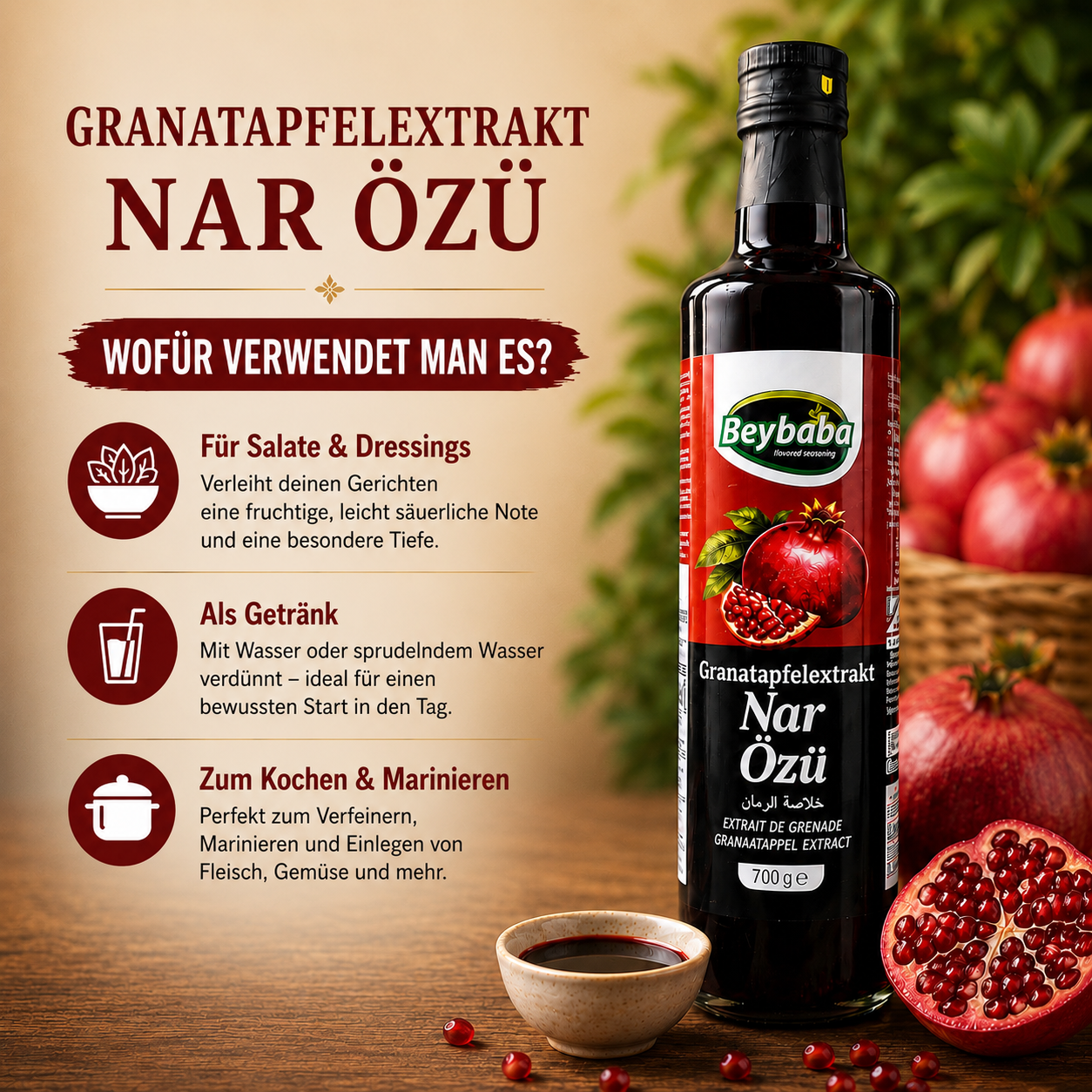 Granatapfel Extrakt (Nar Özü) - Beybaba - 700 g – Ohne Zusatzstoffe