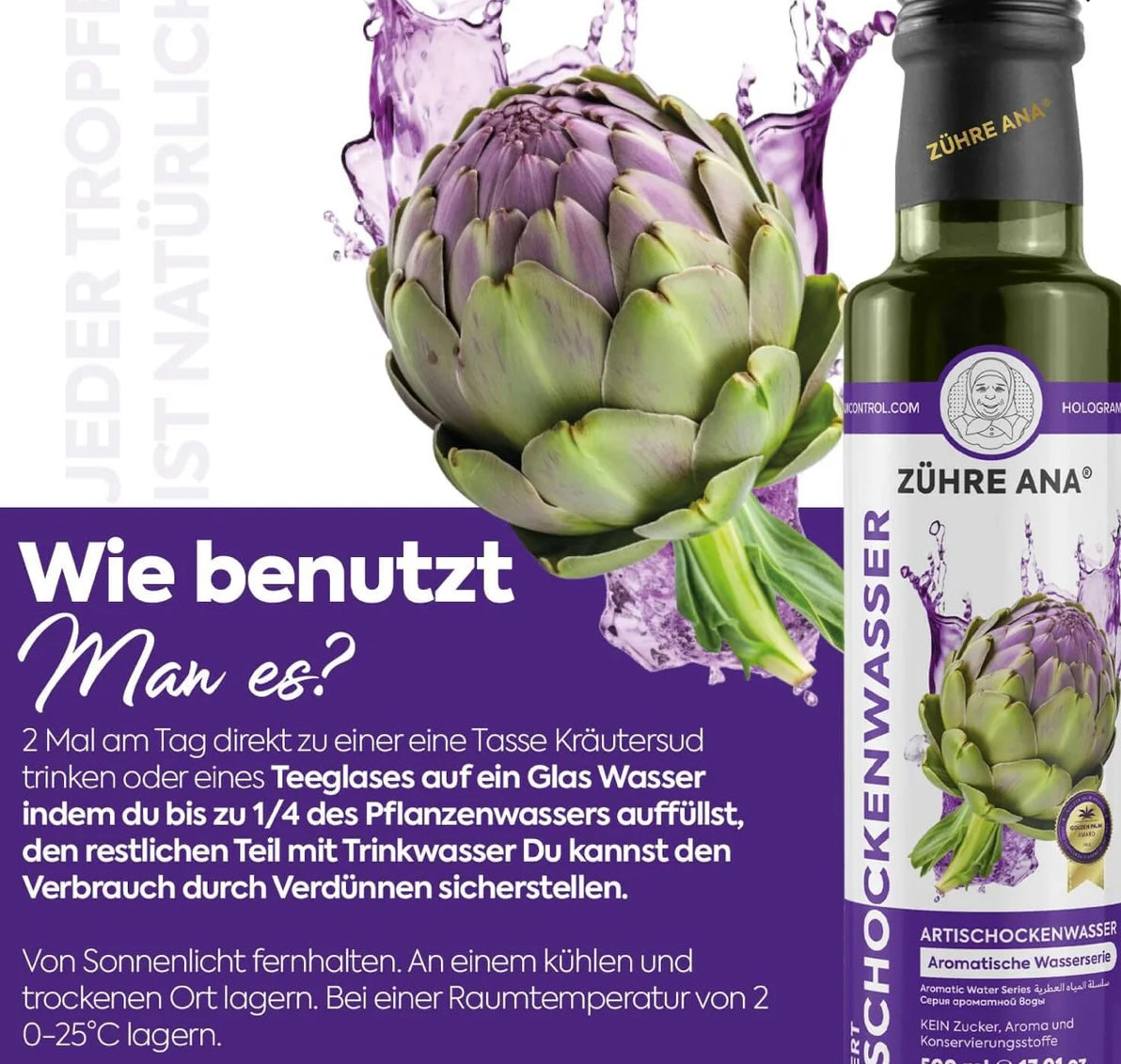 Artischockenwasser (Enginar Suyu) – Zühre Ana – 500 ml