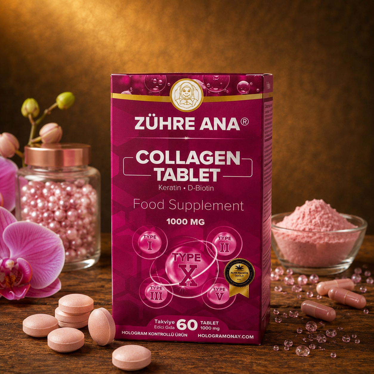 Kollagen Kapseln (Collagen Tablet) – Zühre Ana – 60 Kapseln – 1000 mg hochdosiert