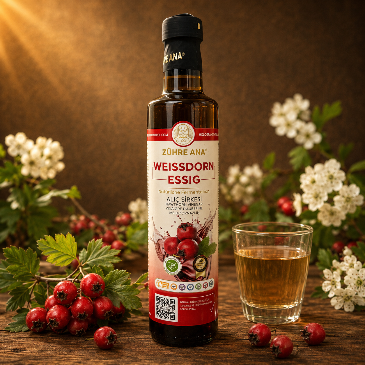 Zühre Ana Weißdorn Essig (Alıç Sirkesi) – 500 ml