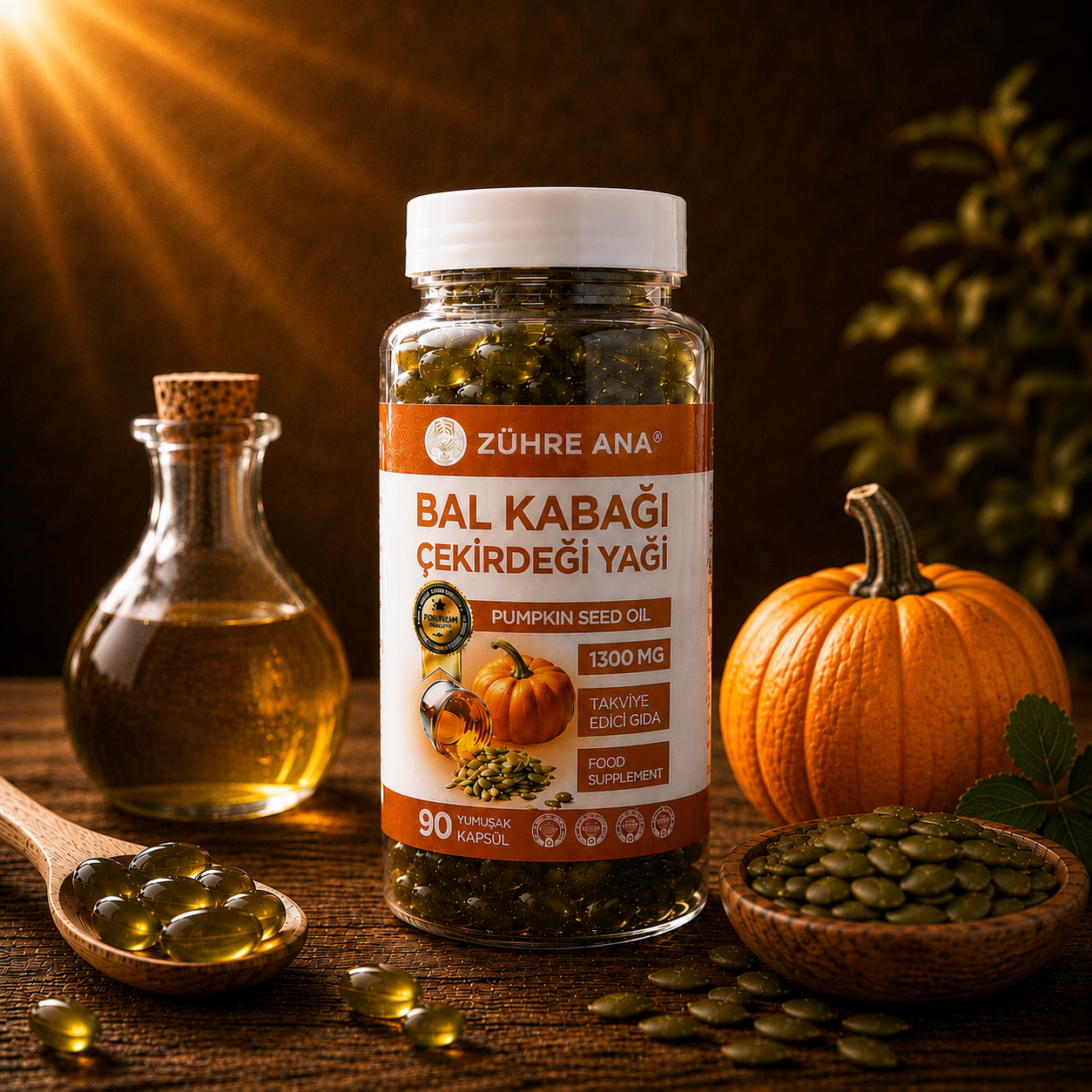 Kürbiskernöl Kapseln (Kabak Çekirdeği Yağı) – Zühre Ana – 90 Kapseln