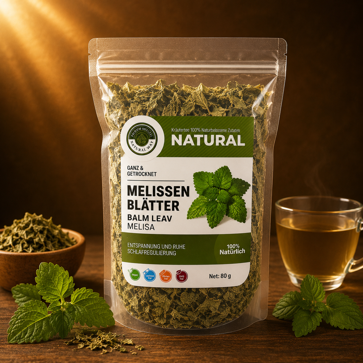 Melissen Blätter Tee (Melisa Cay) 80 g - Natural Welt – 100 % Natur