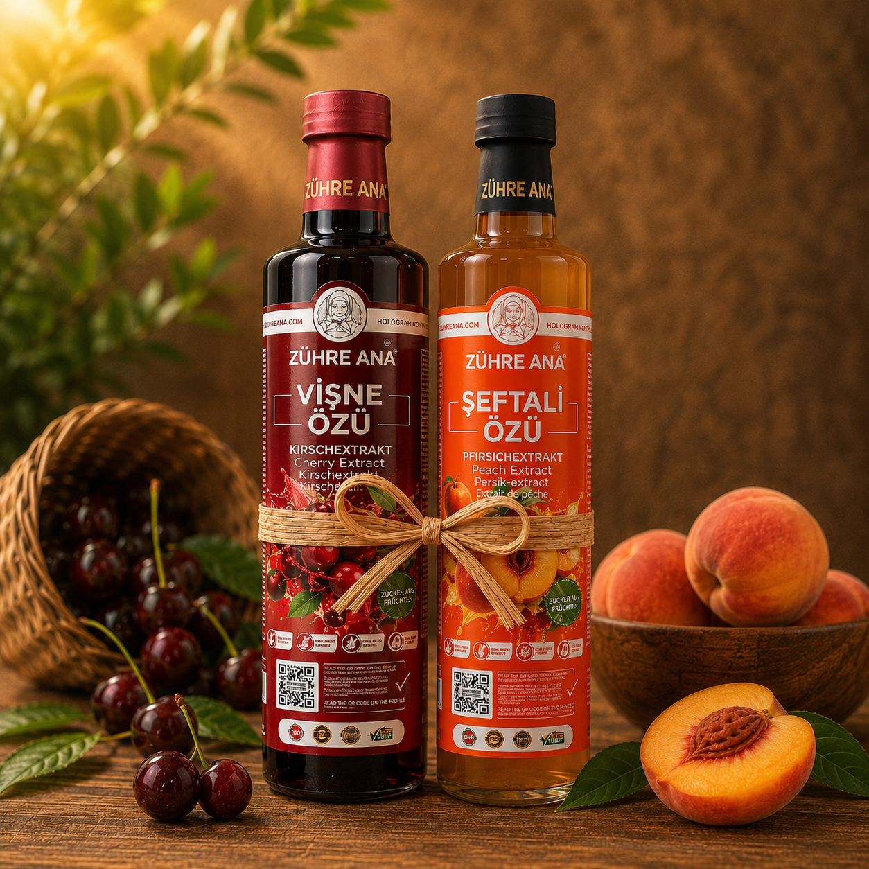 Cherry Peach Duo – Kirsche & Pfirsich Fruchtextrakt Set - Zühre Ana - 2x 670g