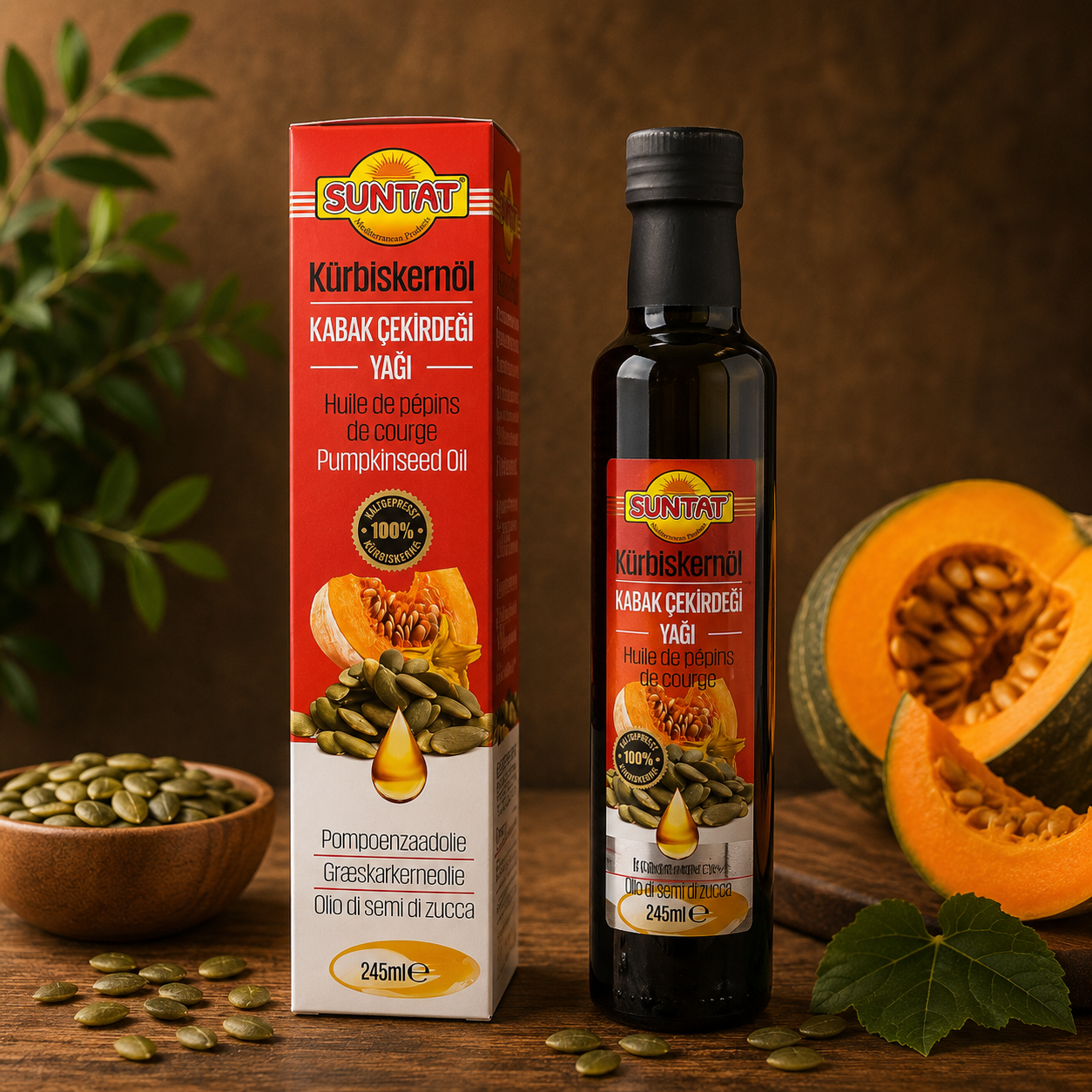 Suntat Kürbiskernöl 245 ml – 100 % Kaltgepresst