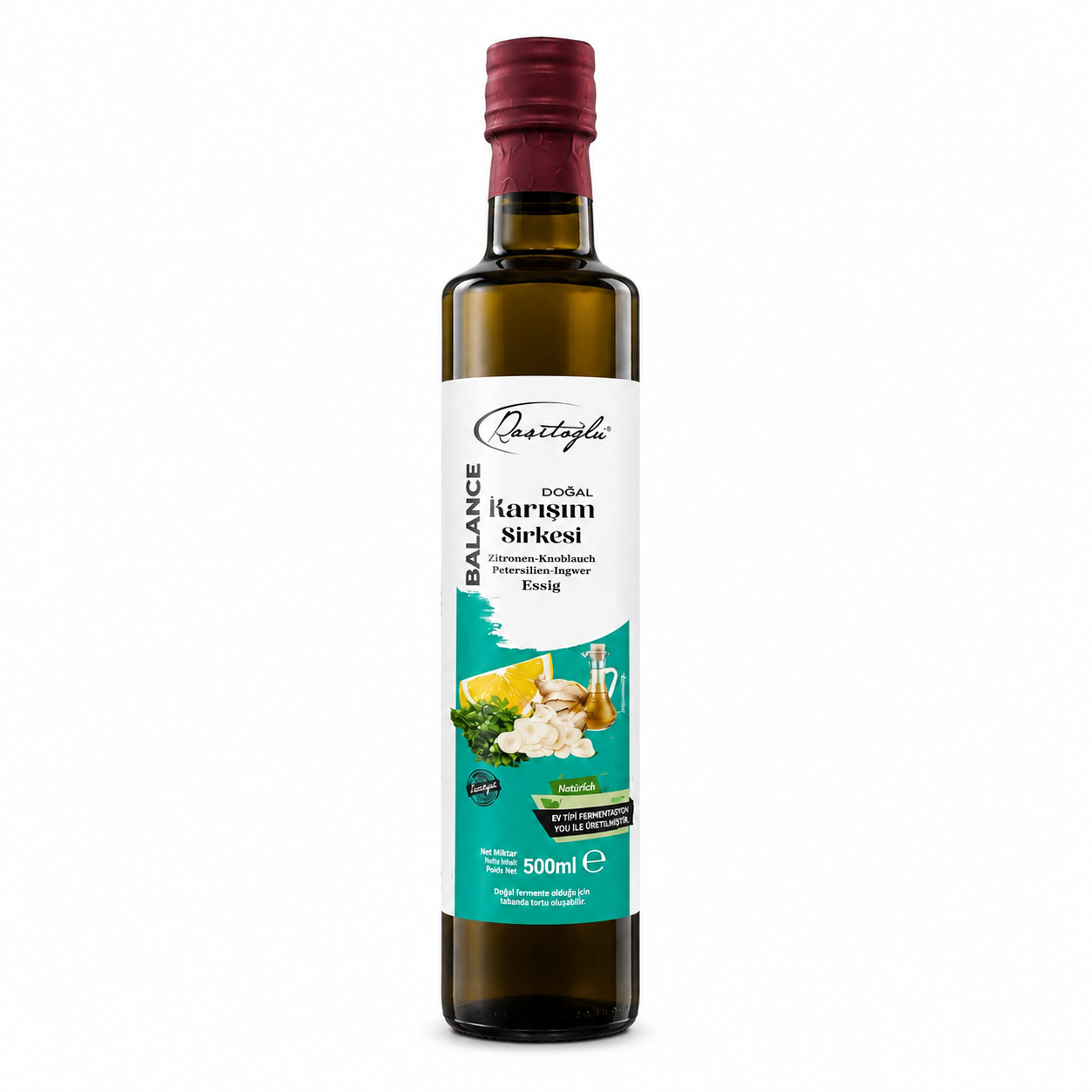 Rasitoglu Zitronen Knoblauch Petersilien Ingwer Essig 500 ml – Natürlich