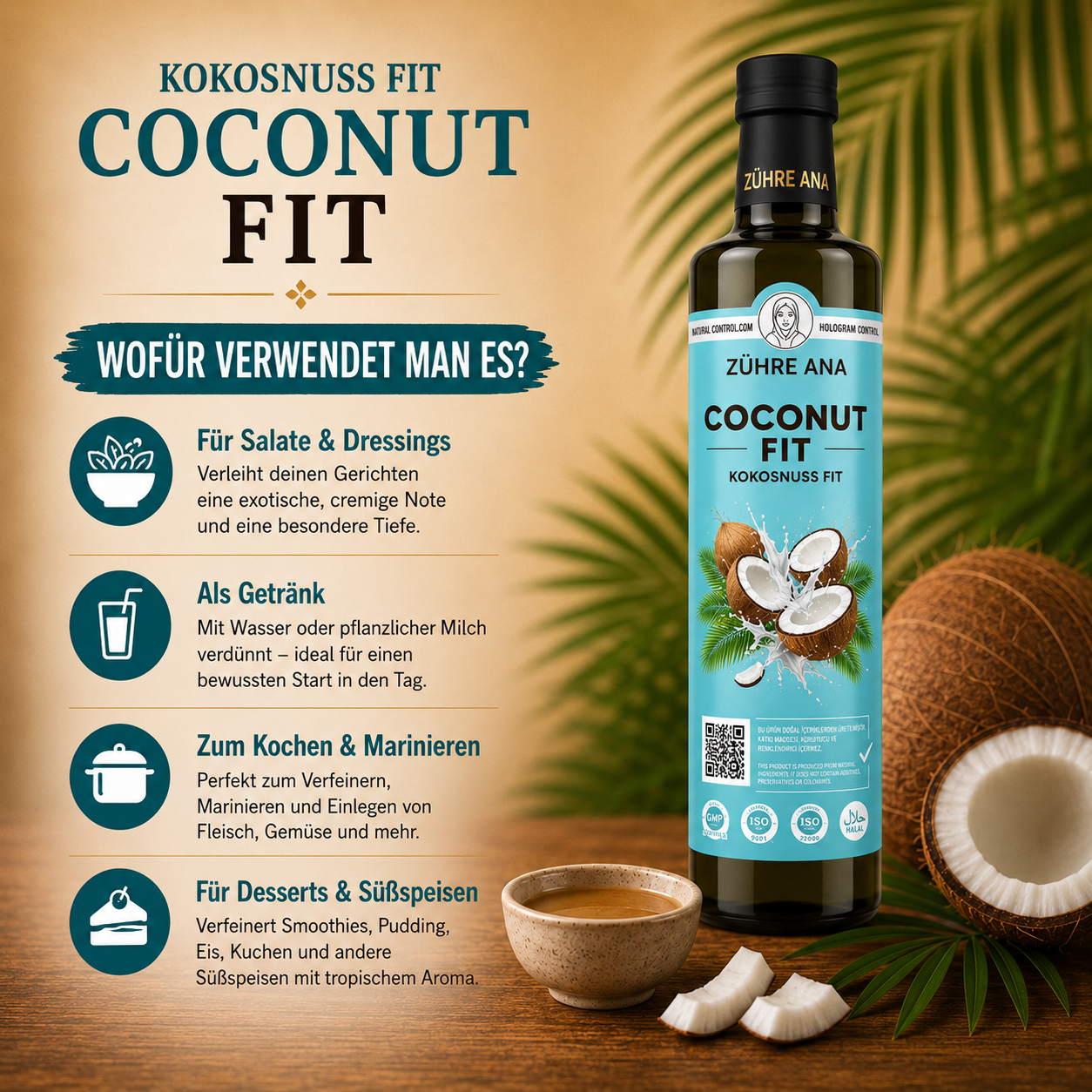 Zühre Ana - Coconut Fit Kokonuss Fit – 250 ml