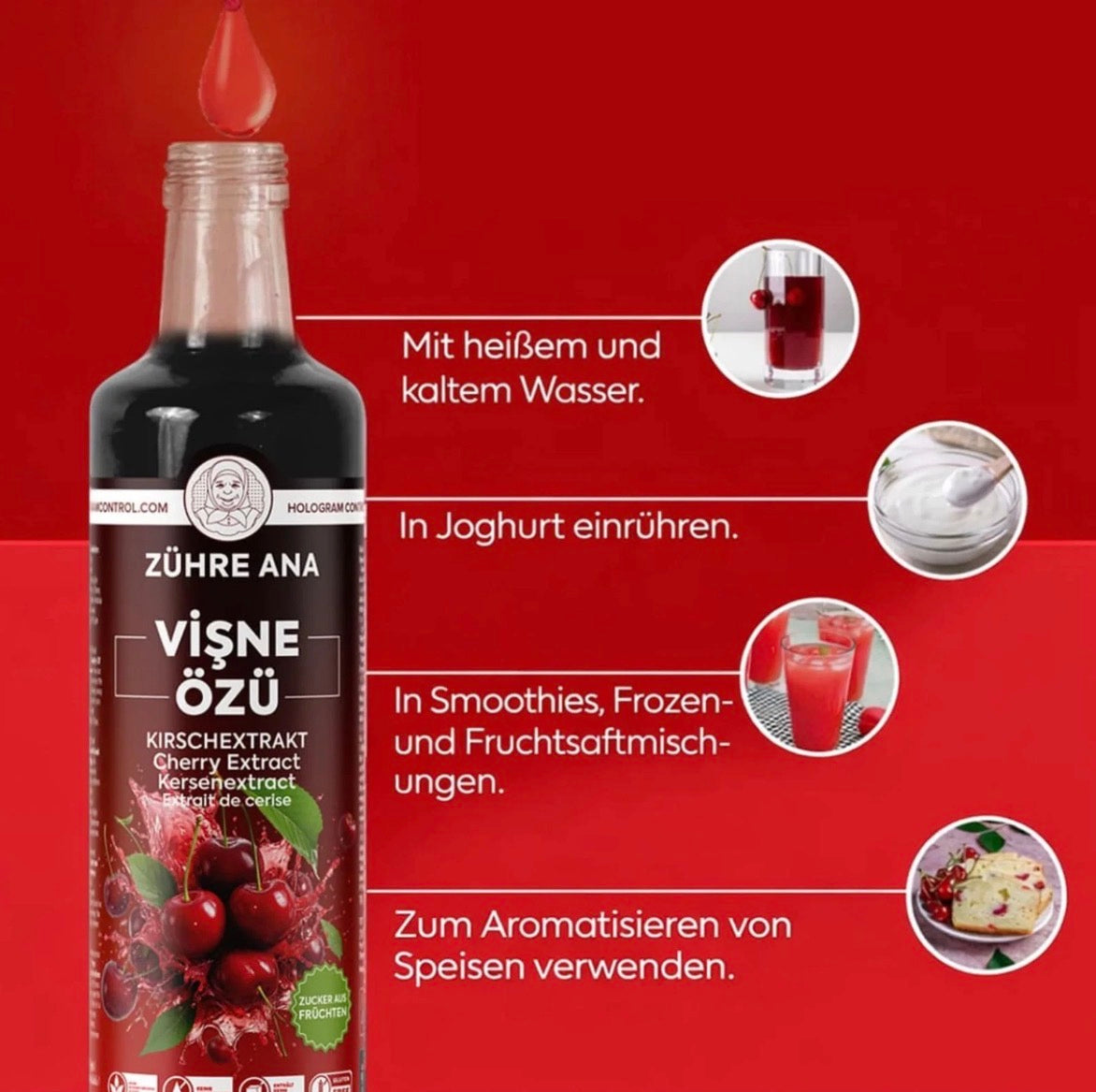 Kirschextrakt (Visne Özü) – Zühre Ana - 640 g