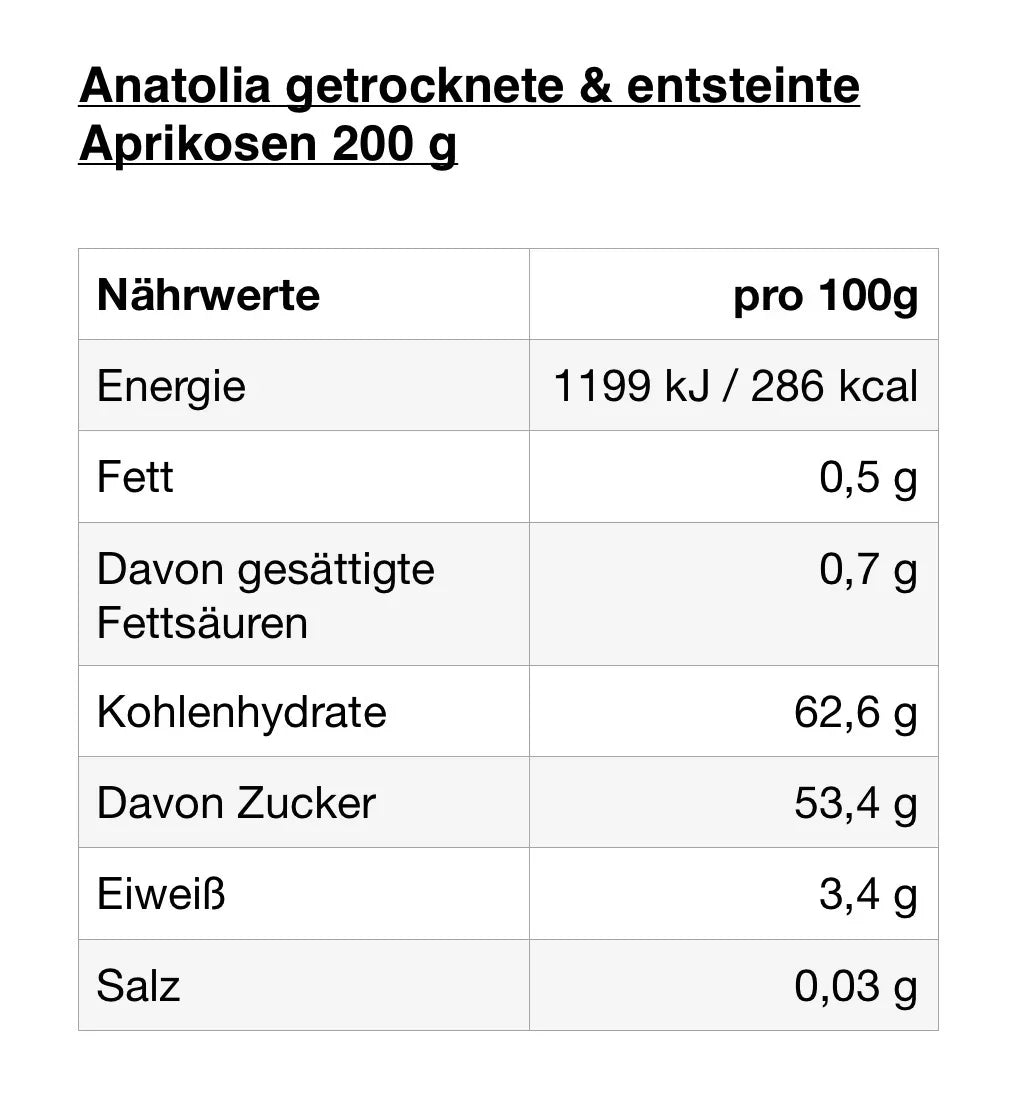 Anatolia getrocknet & entsteinte Aprikosen - Naturnaturia