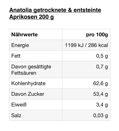 Anatolia getrocknet & entsteinte Aprikosen - Naturnaturia