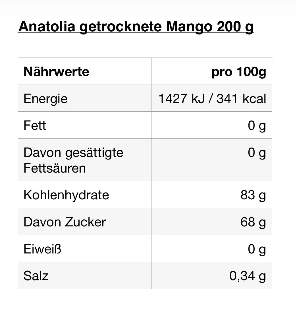 Anatolia getrocknete Mango - Naturnaturia