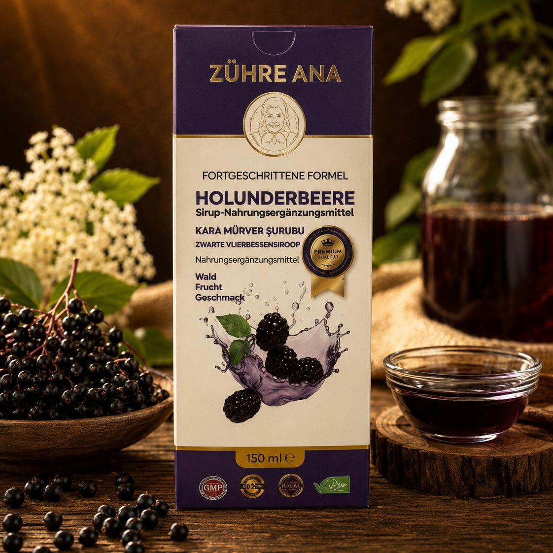 Holunderbeere Sirup (Kara Mürver Şurubu) – Zühre Ana – 150 ml