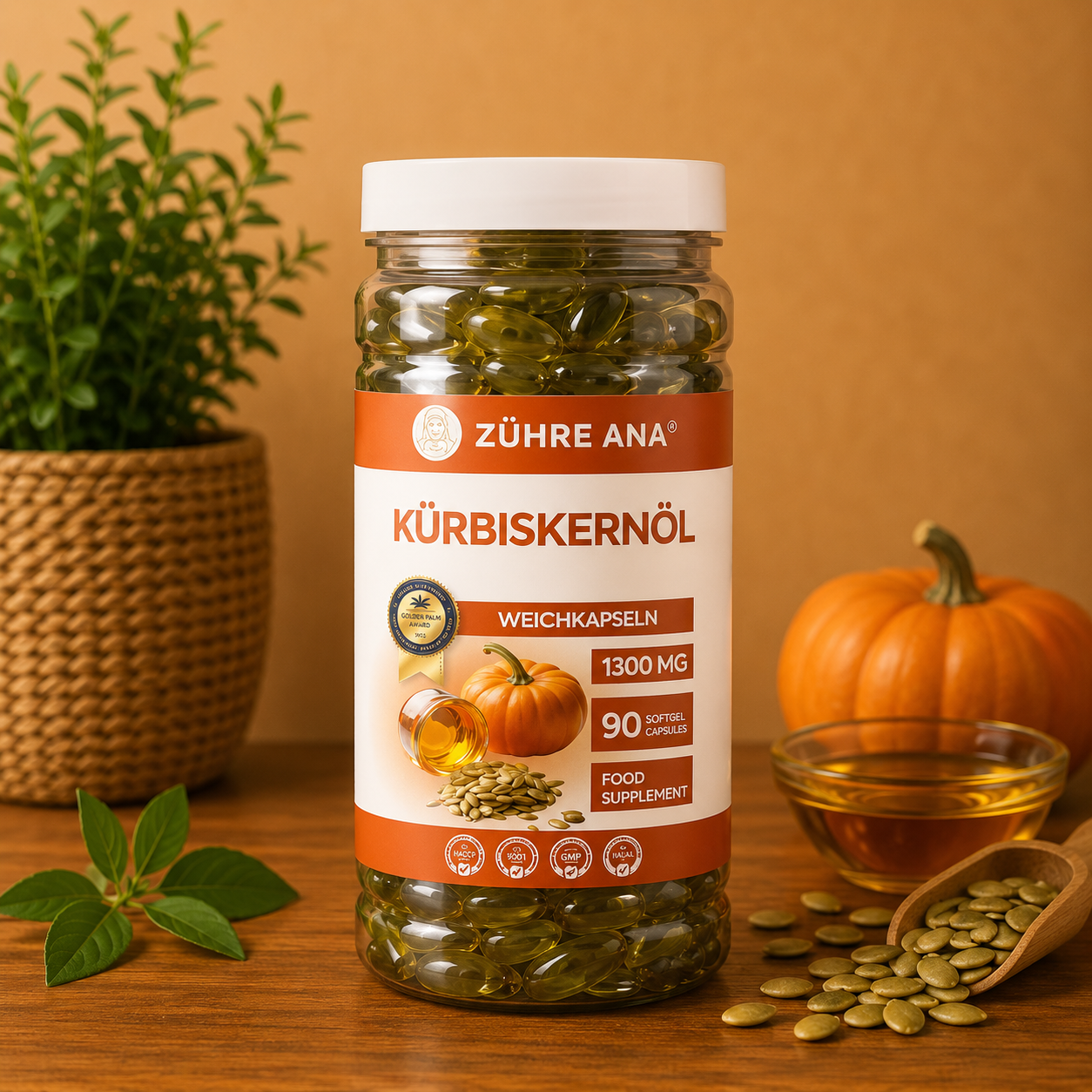 Kürbiskernöl Kapseln (Kabak Cekirdegi) – Zühre Ana – 90 Kapseln