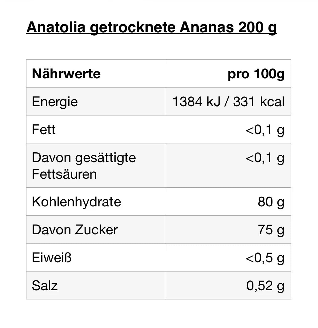 Anatolia getrocknete Ananas - Naturnaturia