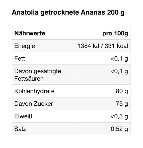 Anatolia getrocknete Ananas - Naturnaturia