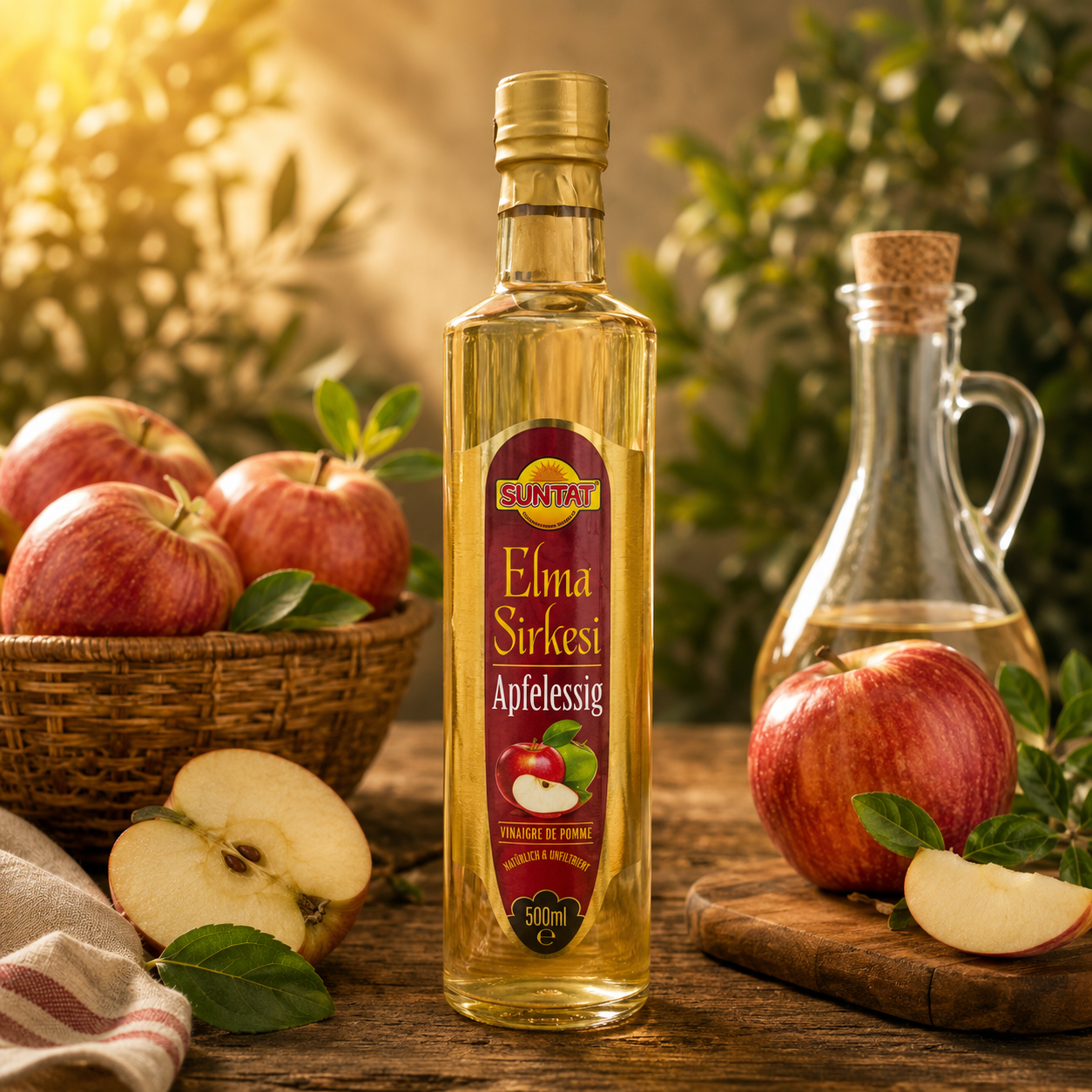 SUNTAT Elma Sirkesi (Apfelessig) 500 ml – Traditionelle Essigspezialität