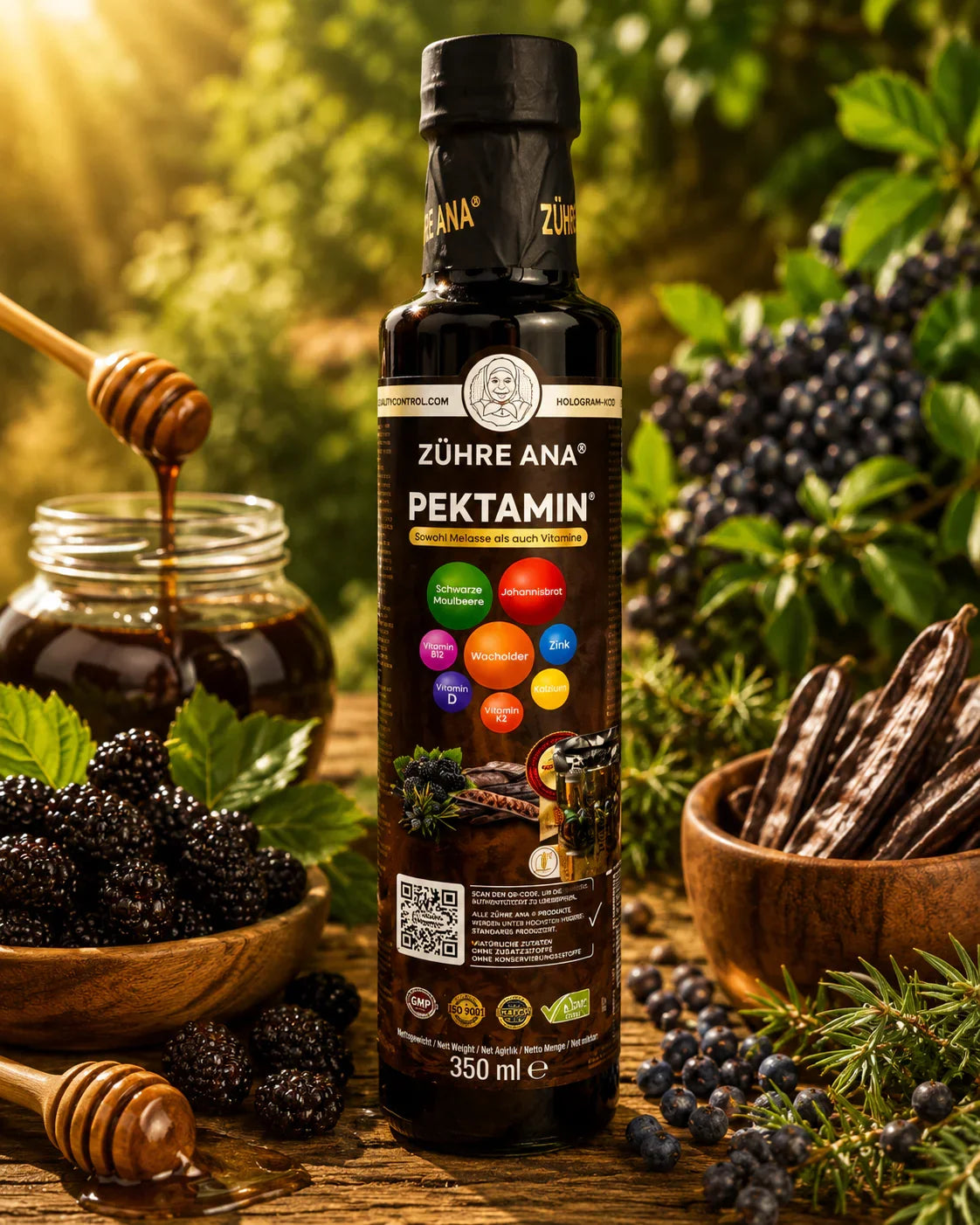 Zühre Ana Pektamin mit Schwarzer Maulbeere, Johannisbeere & Vitaminen – naturrein, 350 ml