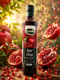 Beybaba Granatapfelextrakt 700g – naturrein, mit frischen Granatäpfeln und Saftspritzern, ideal für Wohlbefinden