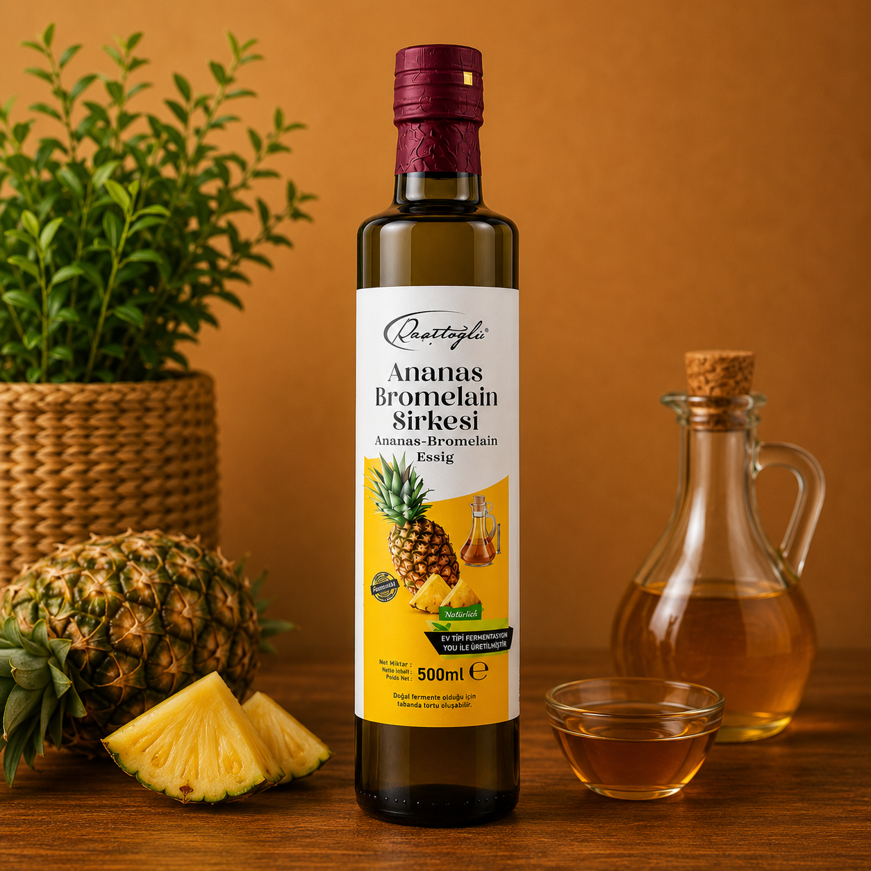 Rasitoglu Ananas Bromelain Essig 500 ml – Natürlich