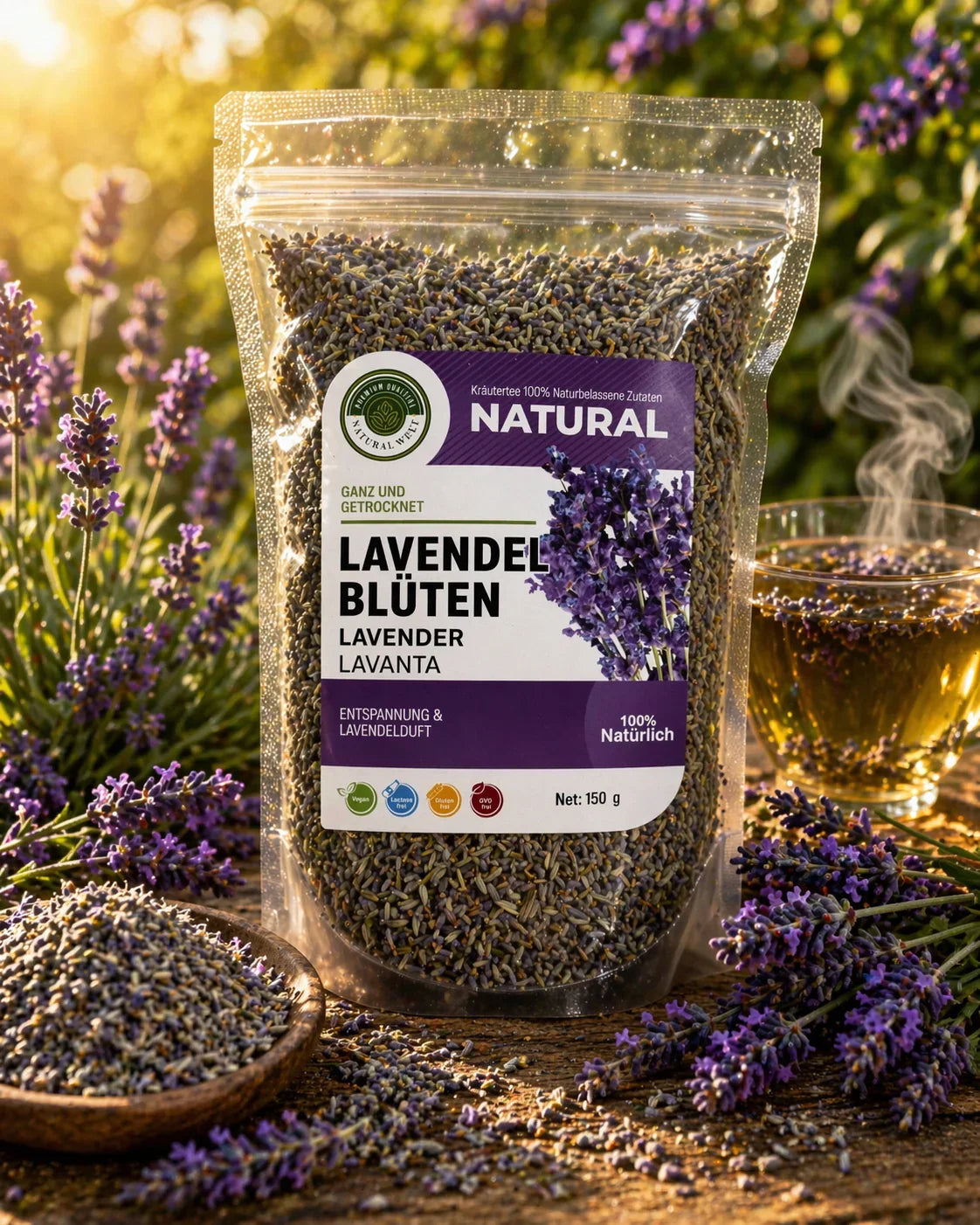 Natural Welt Lavendel Blüten 100% natürlich - 150g - Naturnaturia