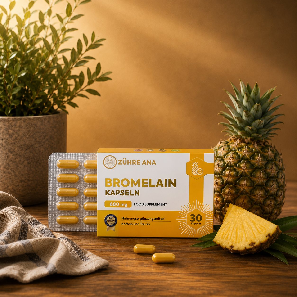 Bromelain Kapseln – Zühre Ana - 30 Kapseln à 680 mg