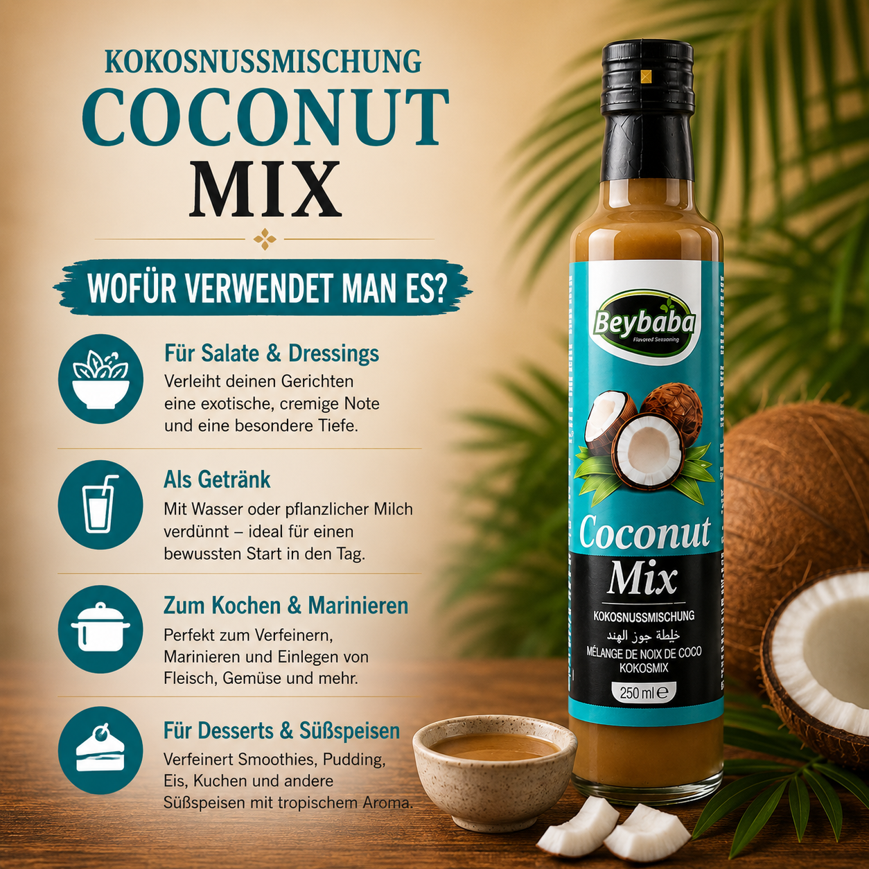 Kokosnussmischung (Coconut Mix) - Beybaba - 250 ml – Natürlich