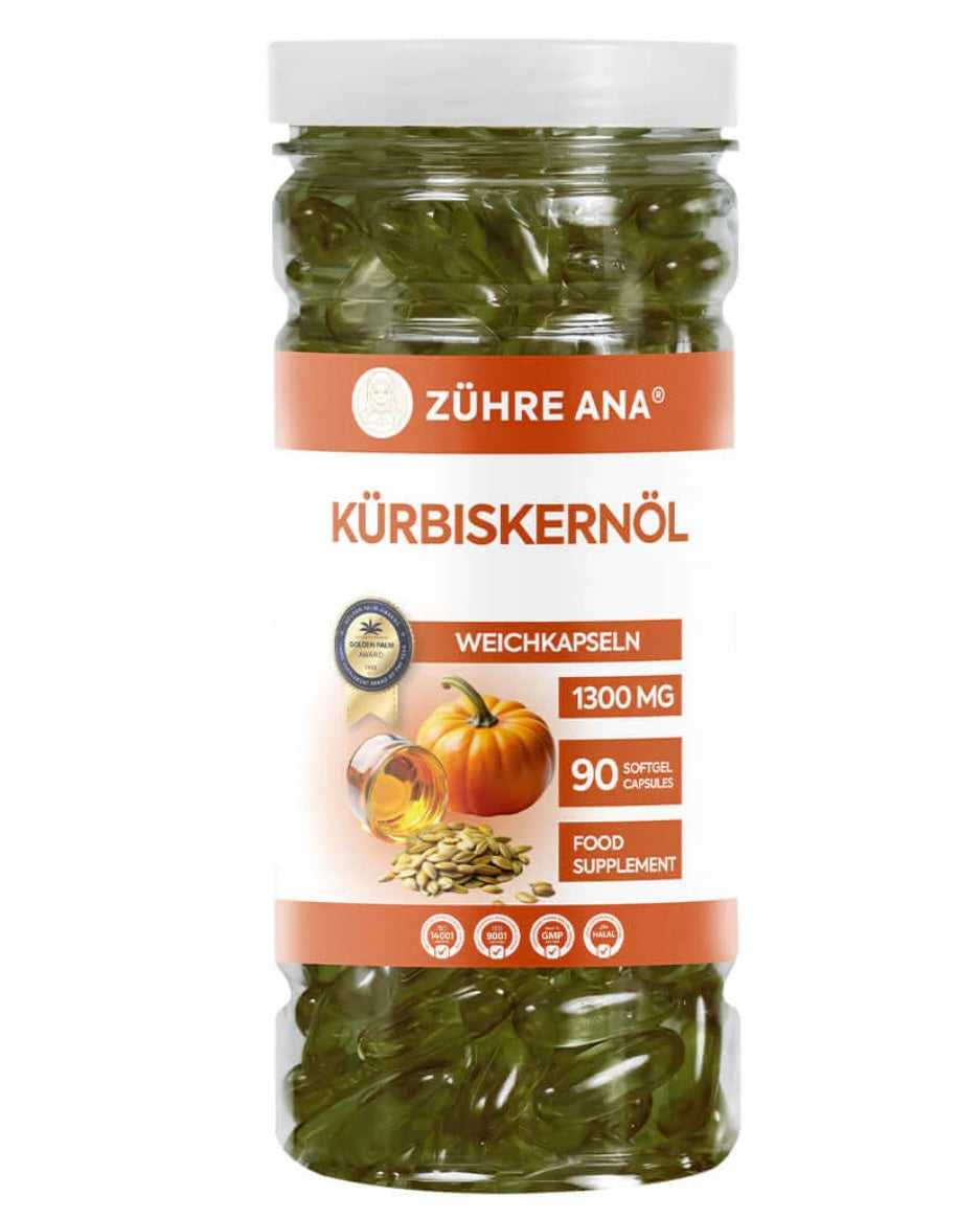 Kürbiskernöl Kapseln (Kabak Cekirdegi) – Zühre Ana – 90 Kapseln