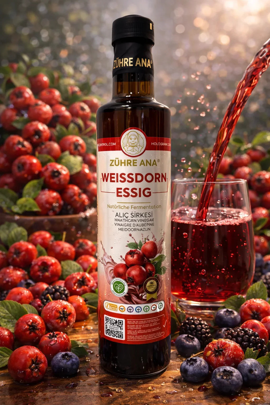 Zühre Ana Weißdorn Essig 500ml - Naturnaturia