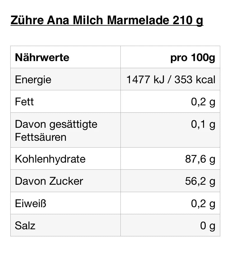 Zühre Ana Milch Marmelade 210g - Naturnaturia