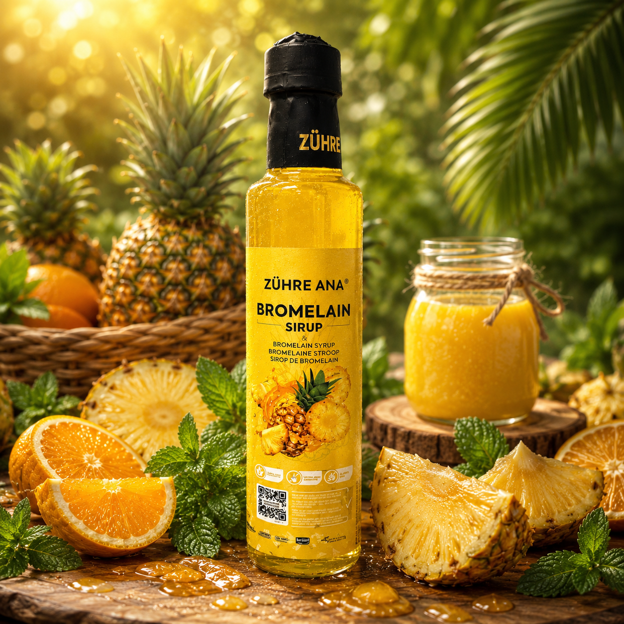 Zühre Ana Bromelain Sirup mit Ananasgeschmack 250 g – Mit Bromelain & Ananasextrakt